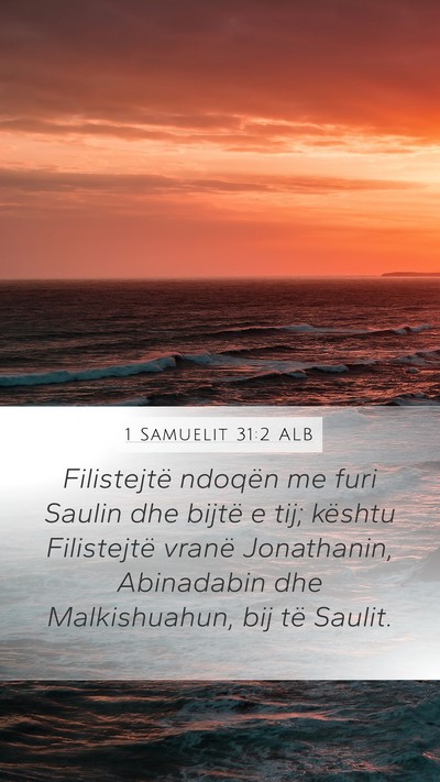 1 Samuelit 31:2 ALB Bible Verse Image