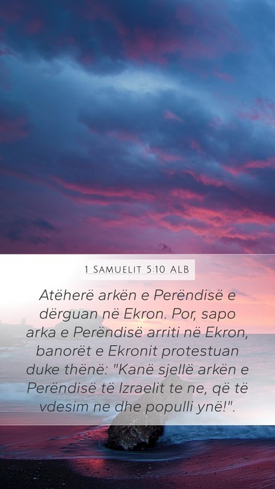 1 Samuelit 5:10 ALB Bible Verse Image