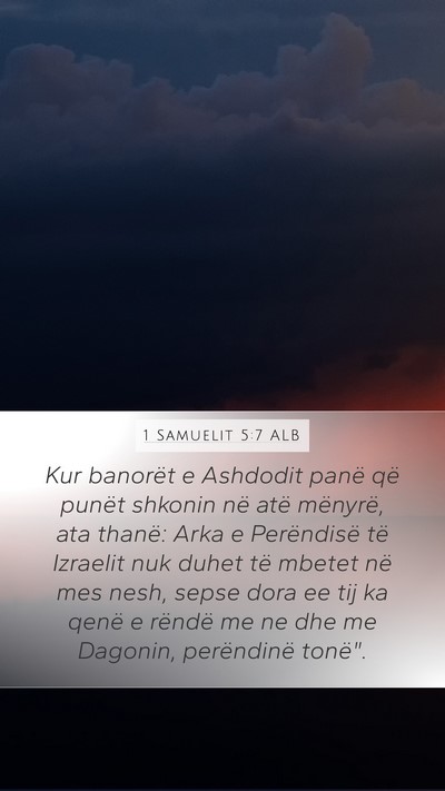 1 Samuelit 5:7 ALB Bible Verse Image