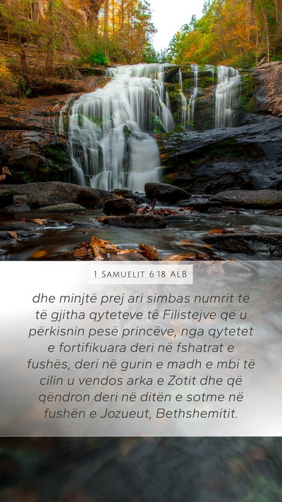 1 Samuelit 6:18 ALB Bible Verse Image