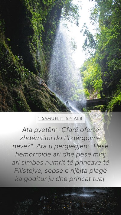 1 Samuelit 6:4 ALB Bible Verse Image