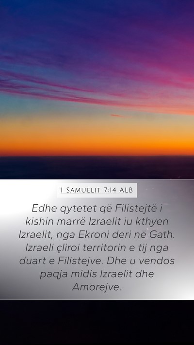 1 Samuelit 7:14 ALB Bible Verse Image