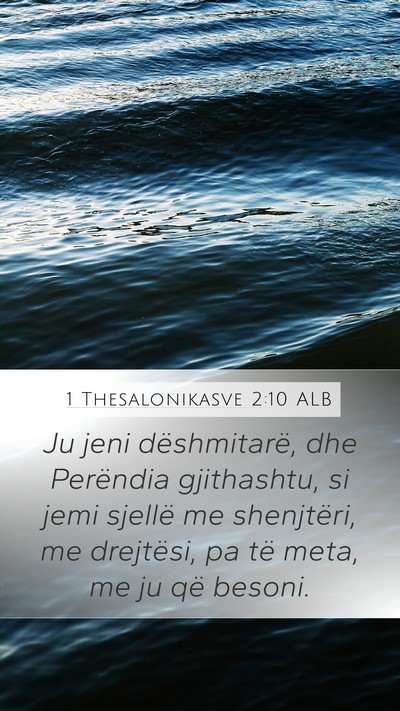 1 Thesalonikasve 2:10 ALB Bible Verse Image