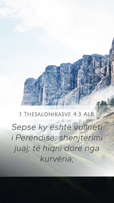 1 Thesalonikasve 4:3 ALB Bible Verse Image