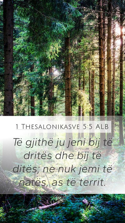1 Thesalonikasve 5:5 ALB Bible Verse Image