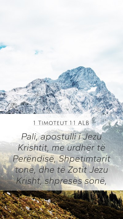 1 Timoteut 1:1 ALB Bible Verse Image