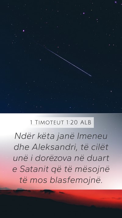1 Timoteut 1:20 ALB Bible Verse Image
