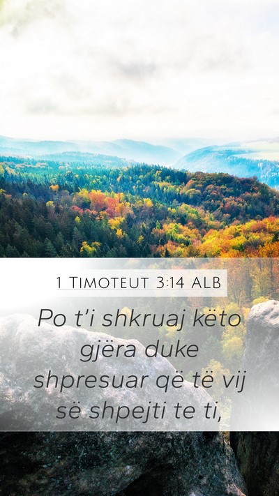 1 Timoteut 3:14 ALB Mobile Phone Wallpaper - Po t’i shkruaj këto gjëra duke shpresuar që - Mobile Bible Verse Wallpaper