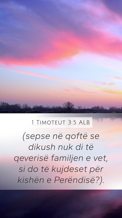 1 Timoteut 3:5 ALB Bible Verse Image