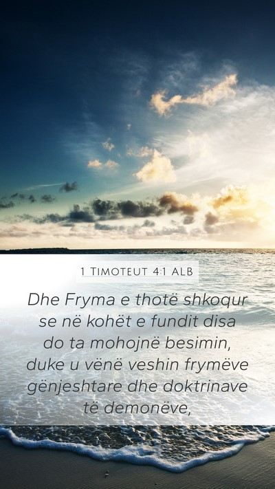 1 Timoteut 4:1 ALB Bible Verse Image