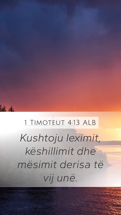 1 Timoteut 4:13 ALB Bible Verse Image