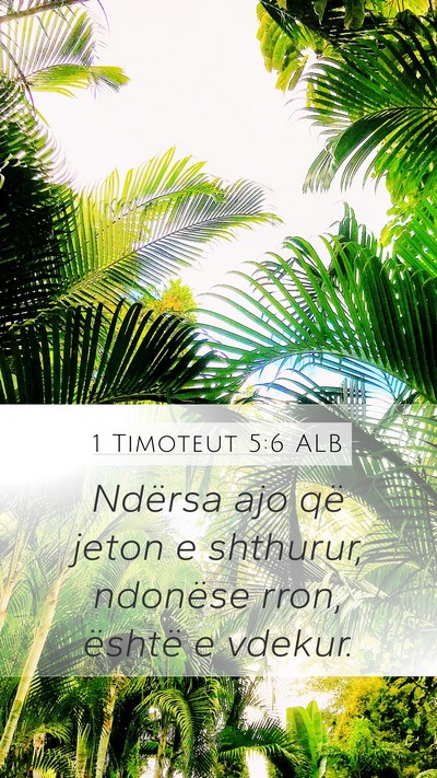 1 Timoteut 5:6 ALB Bible Verse Image