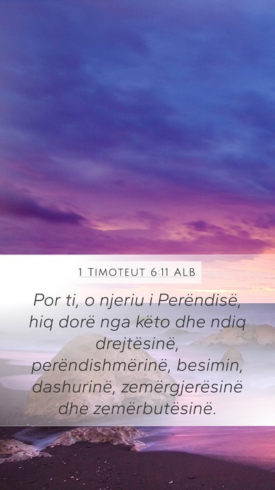 1 Timoteut 6:11 ALB Bible Verse Image