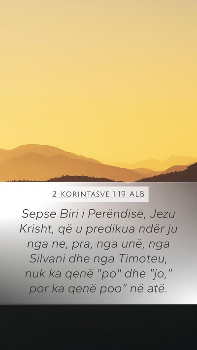 2 Korintasve 1:19 ALB Bible Verse Image