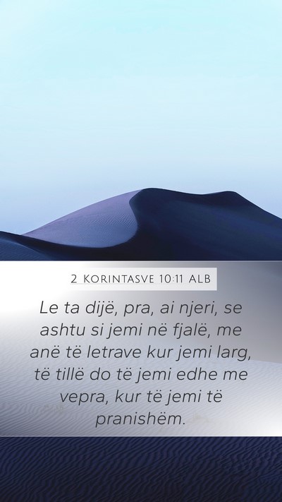 2 Korintasve 10:11 ALB Bible Verse Image