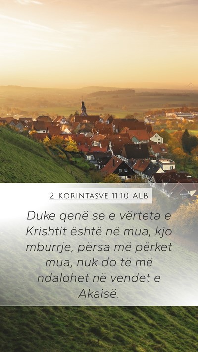 2 Korintasve 11:10 ALB Bible Verse Image