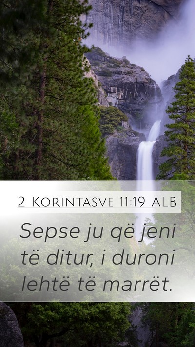 2 Korintasve 11:19 ALB Bible Verse Image