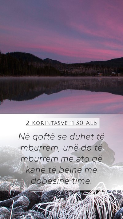 2 Korintasve 11:30 ALB Bible Verse Image