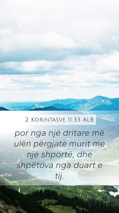 2 Korintasve 11:33 ALB Bible Verse Image