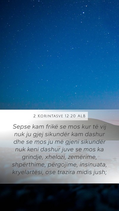 2 Korintasve 12:20 ALB Bible Verse Image