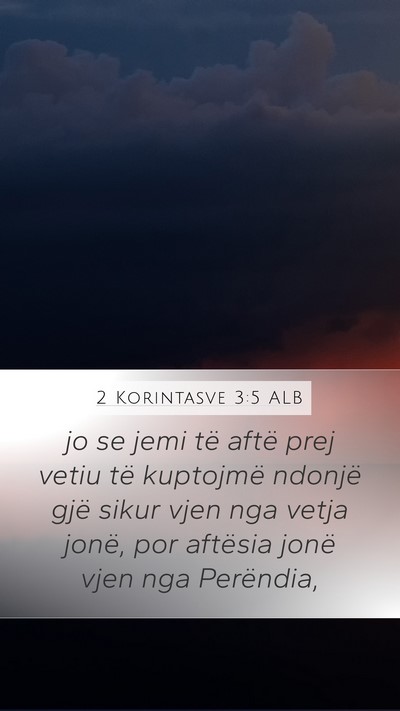 2 Korintasve 3:5 ALB Bible Verse Image