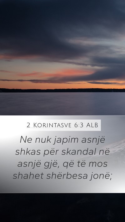 2 Korintasve 6:3 ALB Bible Verse Image