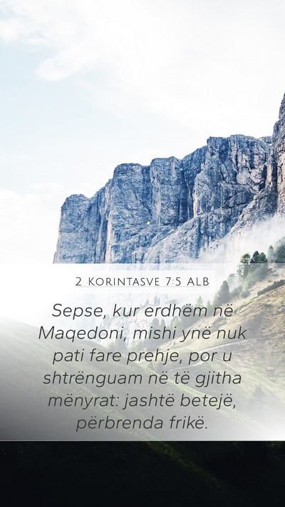 2 Korintasve 7:5 ALB Bible Verse Image