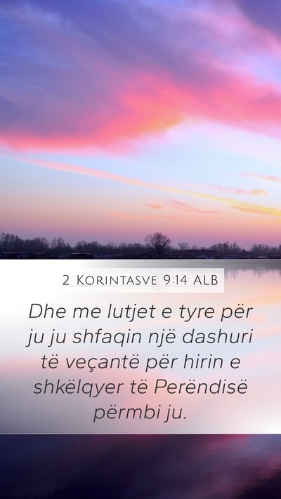 2 Korintasve 9:14 ALB Bible Verse Image