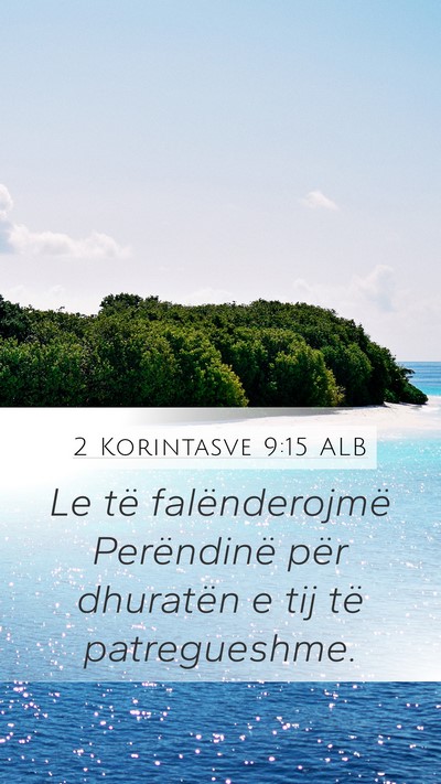 2 Korintasve 9:15 ALB Bible Verse Image