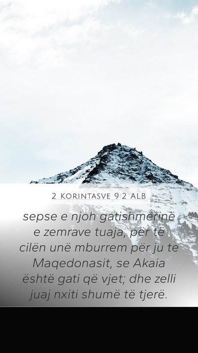 2 Korintasve 9:2 ALB Bible Verse Image