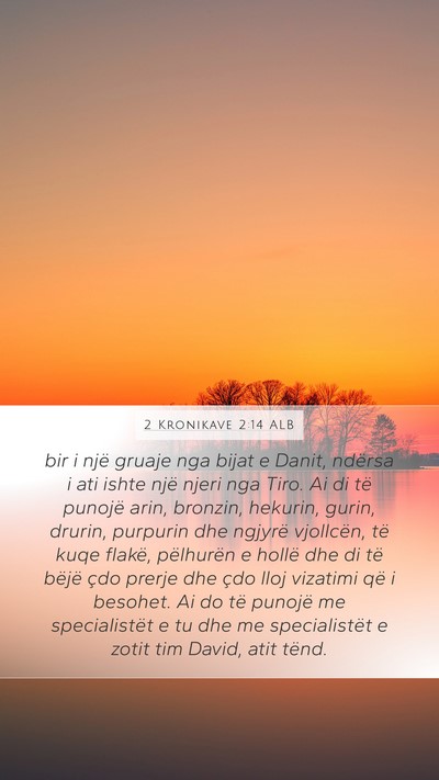 2 Kronikave 2:14 ALB Bible Verse Image