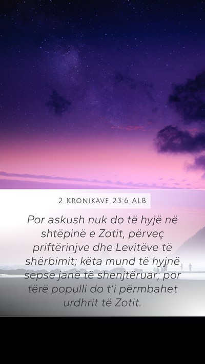 2 Kronikave 23:6 ALB Bible Verse Image