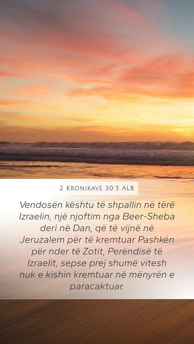 2 Kronikave 30:5 ALB Bible Verse Image