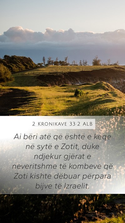 2 Kronikave 33:2 ALB Bible Verse Image