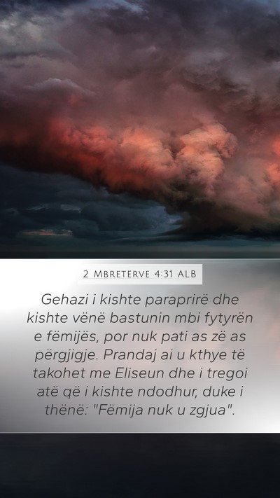 2 Mbretërve 4:31 ALB Bible Verse Image
