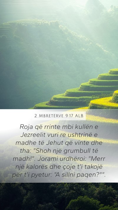 2 Mbretërve 9:17 ALB Bible Verse Image