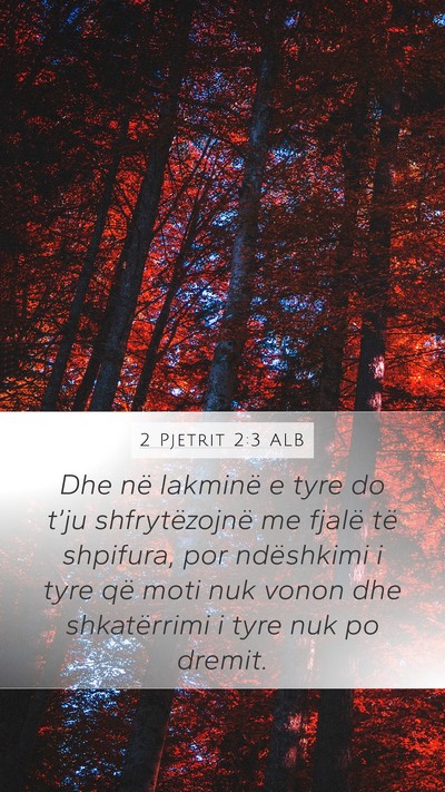 2 Pjetrit 2:3 ALB Bible Verse Image