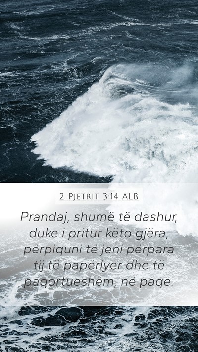 2 Pjetrit 3:14 ALB Bible Verse Image