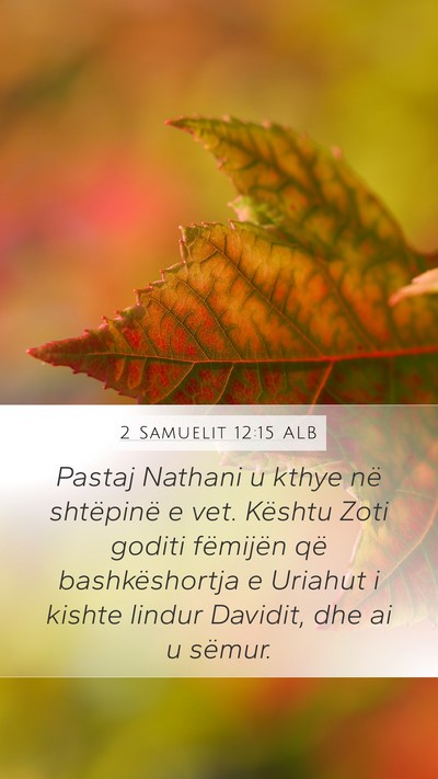 2 Samuelit 12:15 ALB Mobile Phone Wallpaper - Pastaj Nathani u kthye në shtëpinë e vet. - Mobile Bible Verse Wallpaper