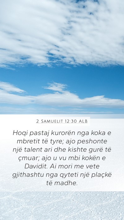 2 Samuelit 12:30 ALB Bible Verse Image