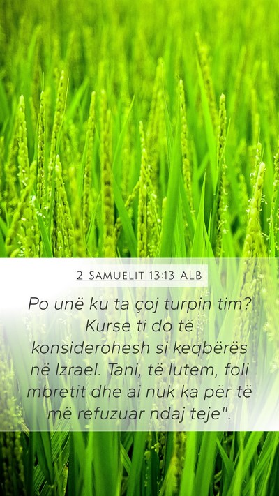 2 Samuelit 13:13 ALB Bible Verse Image