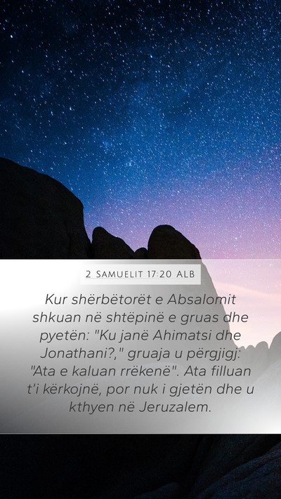 2 Samuelit 17:20 ALB Bible Verse Image