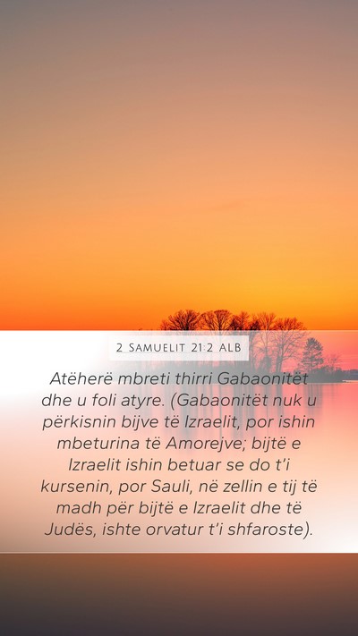 2 Samuelit 21:2 ALB Bible Verse Image