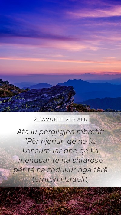 2 Samuelit 21:5 ALB Mobile Phone Wallpaper - Ata iu përgjigjën mbretit: 
