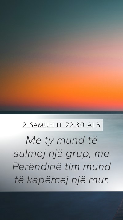 2 Samuelit 22:30 ALB Bible Verse Image