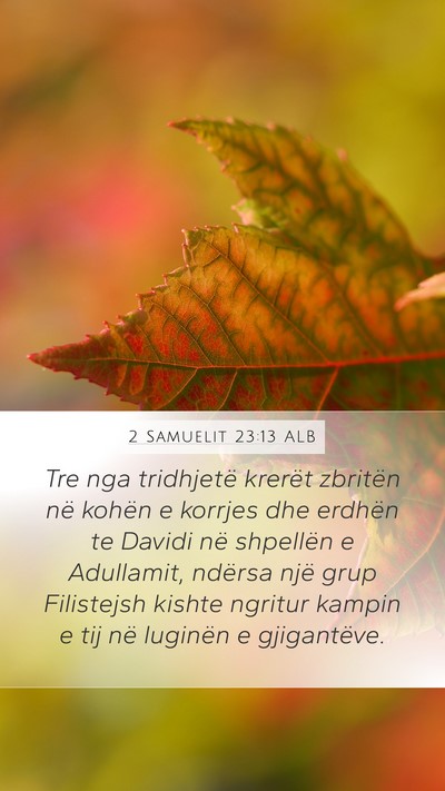 2 Samuelit 23:13 ALB Bible Verse Image