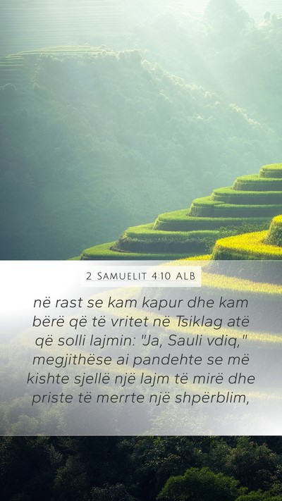 2 Samuelit 4:10 ALB Bible Verse Image