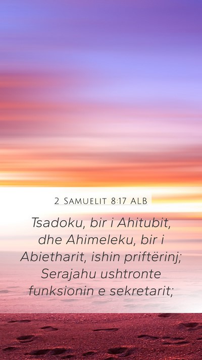 2 Samuelit 8:17 ALB Bible Verse Image