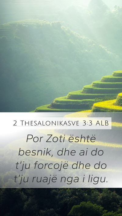 2 Thesalonikasve 3:3 ALB Bible Verse Image
