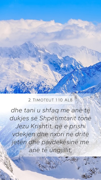 2 Timoteut 1:10 ALB Bible Verse Image